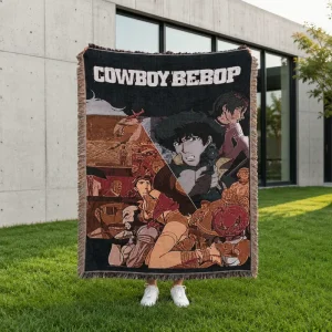Anime Woven Blanket 30% Cotton 70% Polyester Jacquard Style Wall Tapestry Blanket for Home Decoration