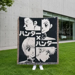 Anime Woven Blanket Jacquard 4.27×5.25ft Soft Decorative Throw Blanket for Bedroom Sofa and Wall Decor