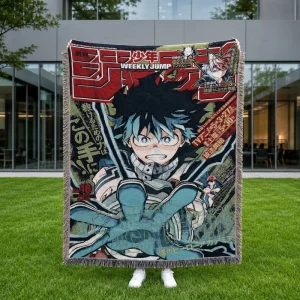 Anime Woven Blanket Low MOQ Personalized Design Soft Decorative Blanket for Bedroom Sofa and Wall