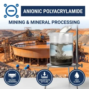 Anionic Polyacrylamide PAM for Mining Mineral Processing Tailings Thickening Concentrate Settling
