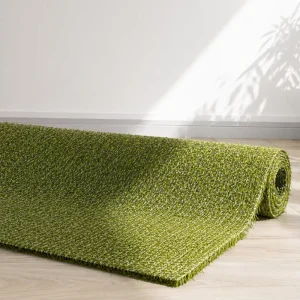Anti Aging Knitted Artificial Turf Three Tone Green Extra Thick Synthetic Lawn Carpet for Residential Garden