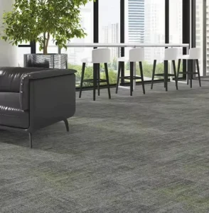 Anti Bacterial PP Modular Carpet Squares 50×50 PVC Back Non-Toxic Easy Install Corporate Conference Room Flooring