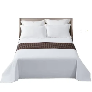 Anti Dust Mite Polyester Cotton White Hotel Linen Flat Sheet Low Price Queen Size Bedsheets
