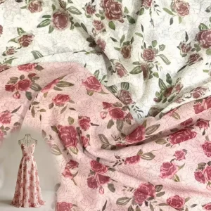 Anti Pill 100% Polyester Satin Fabric, 60-85GSM Printed Woven Fabrics Anti Wrinkle for Wedding Dresses