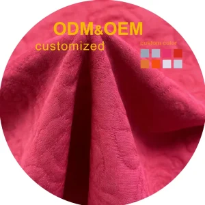 Anti-Pill Pink Jacquard Knitted Fabric Floral Pattern for Clothing Home Textiles Upholstery Mattress Production