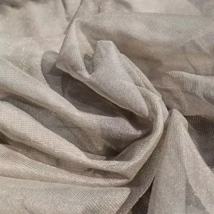 Anti Radiation Double Faced Woven Silver Plated Mesh Curtain Fabric 100% Silver Fiber Conductive RFID Protection EMF