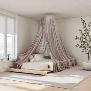 Anti Radiation Silver Fiber Dome Bed Canopy with EMF RFID Shielding for Home & Outdoor Use