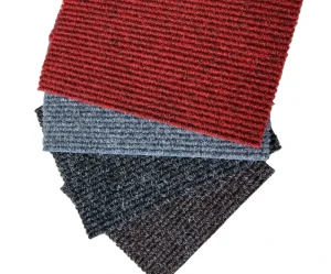 Anti Scratch Ribbed Polyester Carpet for Cats Non Woven Commercial Event Carpet Solid Color Needle Punched Outdoor Rug