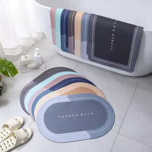 Anti Slip Absorbent Bath Mats Shower Foot Pads Quick Dry Non Slip Bathroom Door Crystal Velvet Floor Mat