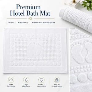 Anti Slip Bath Mat Foot Shape Soft Cotton Hotel Bath Mat for Bathroom