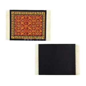 Anti Slip Eco Friendly Rug Tea Coasters with Rubber Base Non Woven Fabric Various Designs