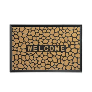 Anti-Slip Indoor/Outdoor Rubber Door Mat Novelty Pattern Entrance Rug Washable Cushioned Home Decor