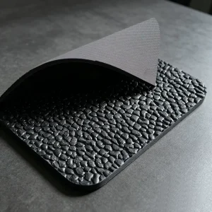 Anti Slip Leather Pattern Rubber Plate with Cloth Backing Cuttable Industrial Rubber Floor Mat