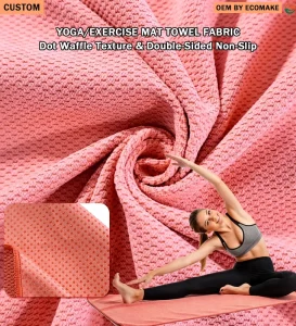 Anti Slip Silicone Microfiber Cloth for Yoga Mat Towel with Grip Dots Absorbent Quick Drying Hot Yoga Bikram Pilates Towel