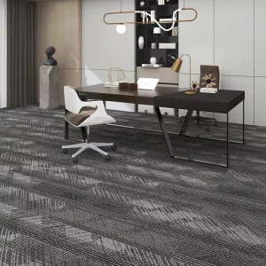 Anti Slip Stain Resistant Office Carpet Tiles with Blended Yarn for Commercial Workspace Flooring