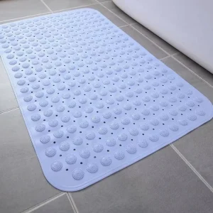Anti Slip TPE Bath Mats Modern Solid Pattern Quick Dry TPE Plastic Bathroom Toilet Waterproof Foot Bath Mat