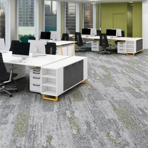 Anti Slip Washable Modular Carpet Tiles Commercial Office with Stain Resistant Blended Yarn Modern Eco Friendly