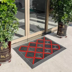 Anti Slip Woven Washable PVC Door Mat Hotel Grade Outdoor Door Carpet for Bathrooms and Corridors