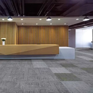 Anti-Static Commercial Carpet Tiles 50x50cm Flame-Retardant Office Modular Flooring