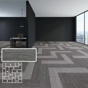 Anti-Static Commercial Office Carpet Tiles PP Surface with PVC Backing for Enterprise Use