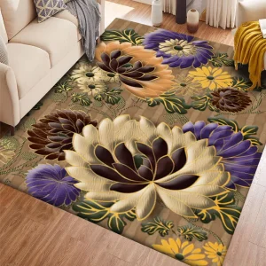 Anti Static Crystal Velvet Living Room Floor Mat Hypoallergenic and Dust Proof Rug Soft Touch for Living Room