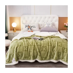 Anti Static Printing Blankets Double Layer Soft Warm Polyester Flannel Fleece Sherpa Machine Washable Throw Blankets for Sofa