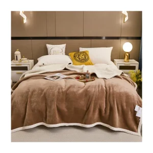 Anti Static Soft Thickened Plush Fuzzy Cozy Machine Washable Milk Cashmere Fleece Sherpa Bed Blankets
