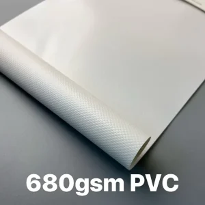 Anti UV 680GSM PVC Coated Tarpaulin Roll Fabrics Flame Retardant Plain Plastic PVC Fabric