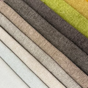 Anti abrasion Melange Linen Style Woven Chenille Fabric Stain Resistant Polyester Textured for Hotel Villa Sofa Chair Project