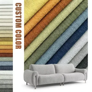 Anti pilling Textured Sofa Fabric Waterproof Linen Look Solid Upholstery Fabric Fireproof for Upholstery