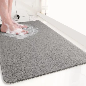 Anti slip Loofah PVC Coil Shower Bath Mats Eco Friendly PVC Shower Floor Mats for Bathroom