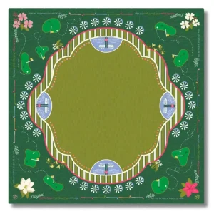 Anti slip Noise Reduction Mat Luxury Fairways & Flowers Mahjong Mat Dining Table Family Party Game Mahjong Mat Home Use