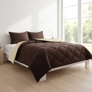Anti static 5 Piece Eco Friendly All Season 400TC Polyester Filling Luxury Solid Quilted Comforter Set