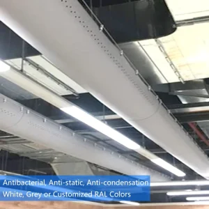 Antibacterial Fireproof Fabric Air Duct Textile Air Dispersion Sox System for Hospital Laboratory Cleanroom Food Processing HVAC