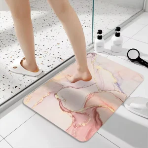 Antibacterial Non Slip Set Color Changing Unique Suction Self Drying Spike Topper Bath Mat for Toilet
