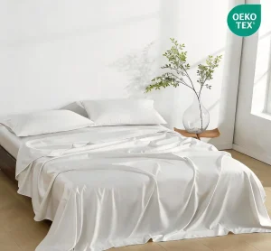 Antibacterial OEKO TEX Certified 300TC Organic Bamboo Rayon Bed Sheets Set Floral Print Bedding Set