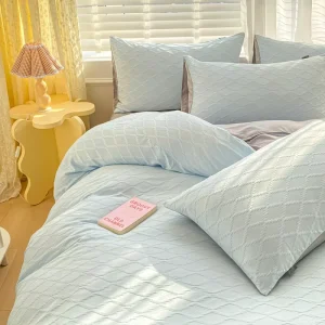 Aoyatex Luxury Seersucker Prints Bed Sheet Set