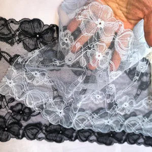 Apparel Processing Accessories Customizable Colors Decorative Pattern Spandex Elastic Nylon Lace for Bra