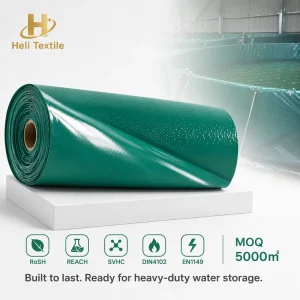 Aquaculture Grade PVC Tarpaulin for Fish Farming Tanks and Industrial Scale Water Storage Bladders