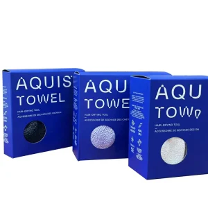 Aquis Charcoal Quick Dry Nylon Hair Towel Absorbing Hair Drying Tool Boxed Packaging Lightweight Foldable for Fast Drying (All