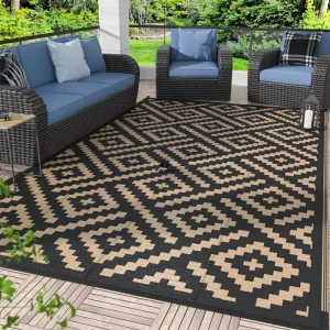 Area Garden Courtyard Patio Outdoor Rugs and Carpets Novelty Outdoor Patio Mat Camping Folding Mat Grey Modern Rectangle
