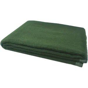 Army Green Satin Edge Raschel Blanket