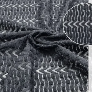 Arrow Stripe 100% Polyester Crochet Lace Fabric Woven Lightweight Breathable for Garment Use
