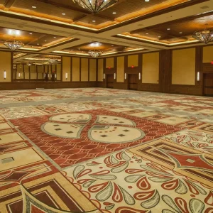Art Deco Geometric Nylon Printed Hotel Carpet Broadloom Wall to Wall Custom Designer Carpet for Creative Hotel & Suite