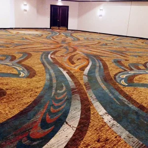 Art Deco Geometric Nylon Printed Hotel Carpet Broadloom Wall to Wall Custom Designer Carpet for Creative Hotel & Suite