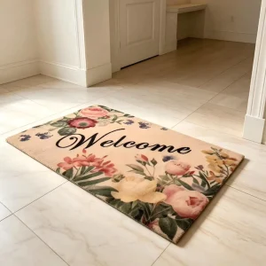 Artificial Coir Door Mat Customized Design Printed PVC Made Backed Coir Mats Texture Surface for Home Outdoor