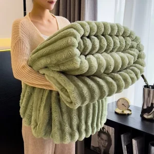 Artificial Rabbit Plush Autumn Warm Blankets for Beds Soft Coral Fleece Sofa Throw Blanket Comfortable Thicken Bed Sheet