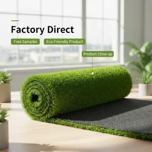 Artificial Synthetic Turf Grass Carpet for Rooftop Hotel Office Commercial Landscape Fire Retardant Lead Free Custom Size