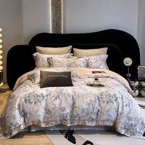 Artist-Grade 100S Egyptian Cotton Duvet Cover Reactive Printing Home Textile King Size 4pcs Bedding Set