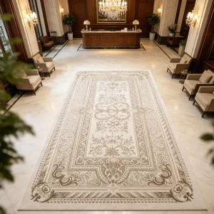 Artistic Custom Bespoke Villa Private Residence Hand Knotted Silk Rug Premium Quality Contemporary Floor Piece